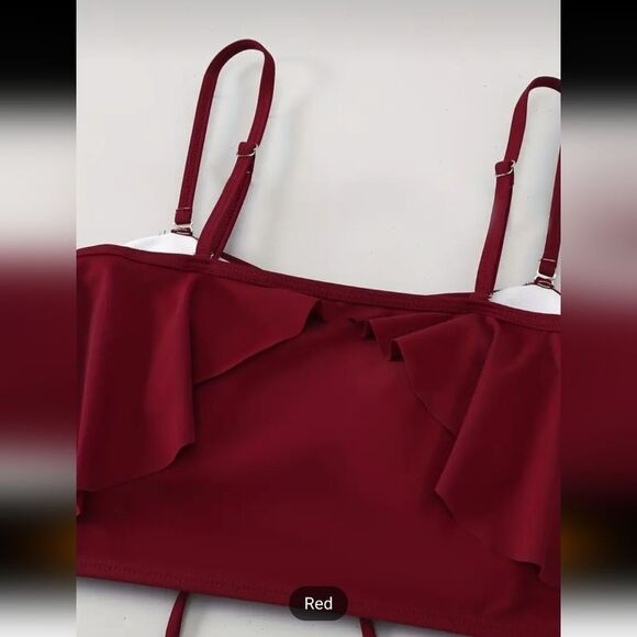 Plus Size Colorblock Tropical Print Drawstring Bikini Set sz 3X - Picture 8 of 10